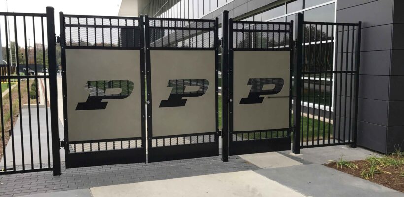 Purdue Boilermakers raised the bar with this custom swing gate project for their practice facilities next door to Ross-Ade Stadium. Interested in bringing this look to your local university, school, or sports complex? Let us help you elevate your project to the next level!